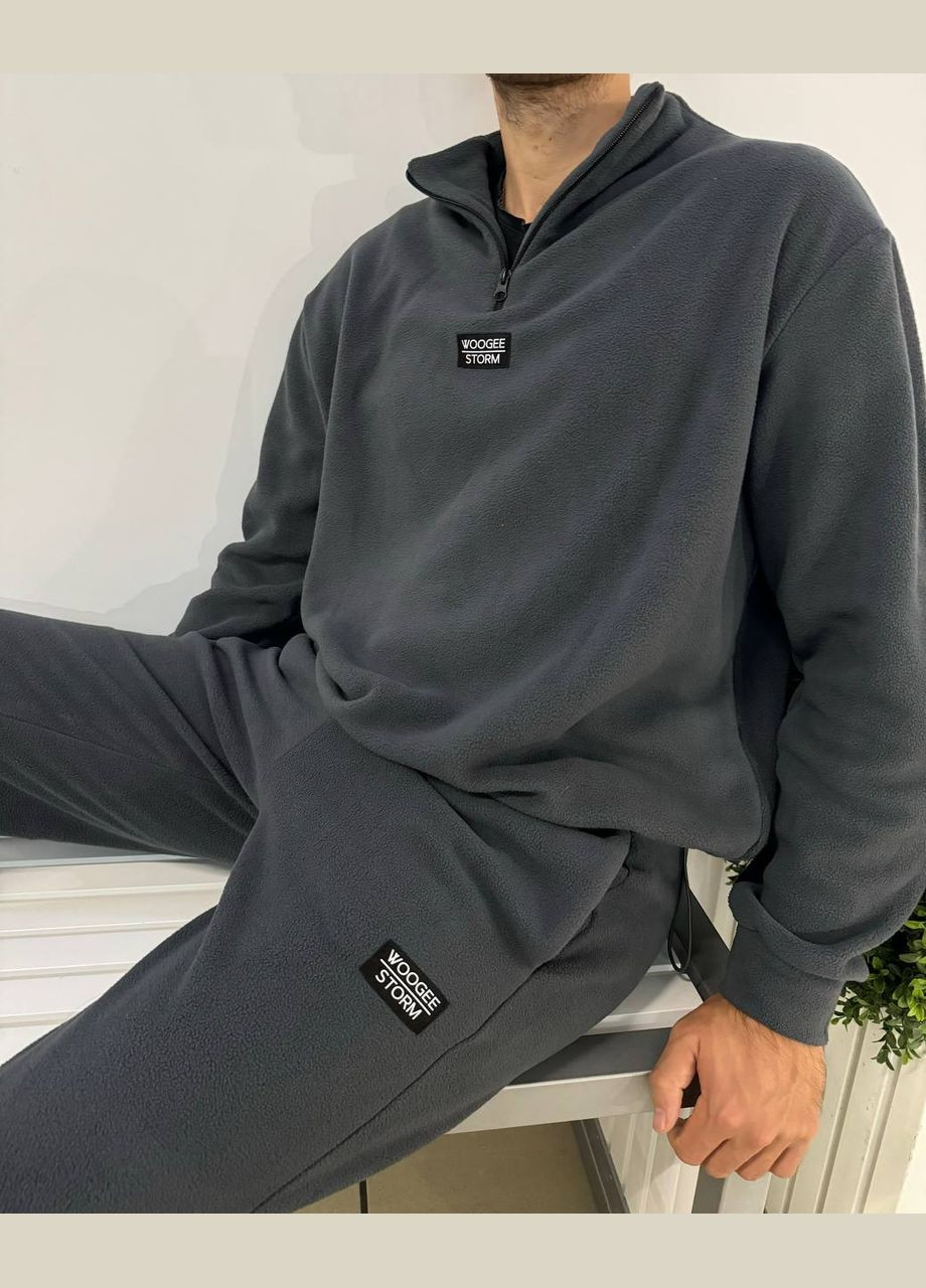 Базовый графитовый мужской костюм 2-ка, демисезонный качественный костюм без капюшона,подойдет даже для очень холодных дней No Brand 1025 (308067151)