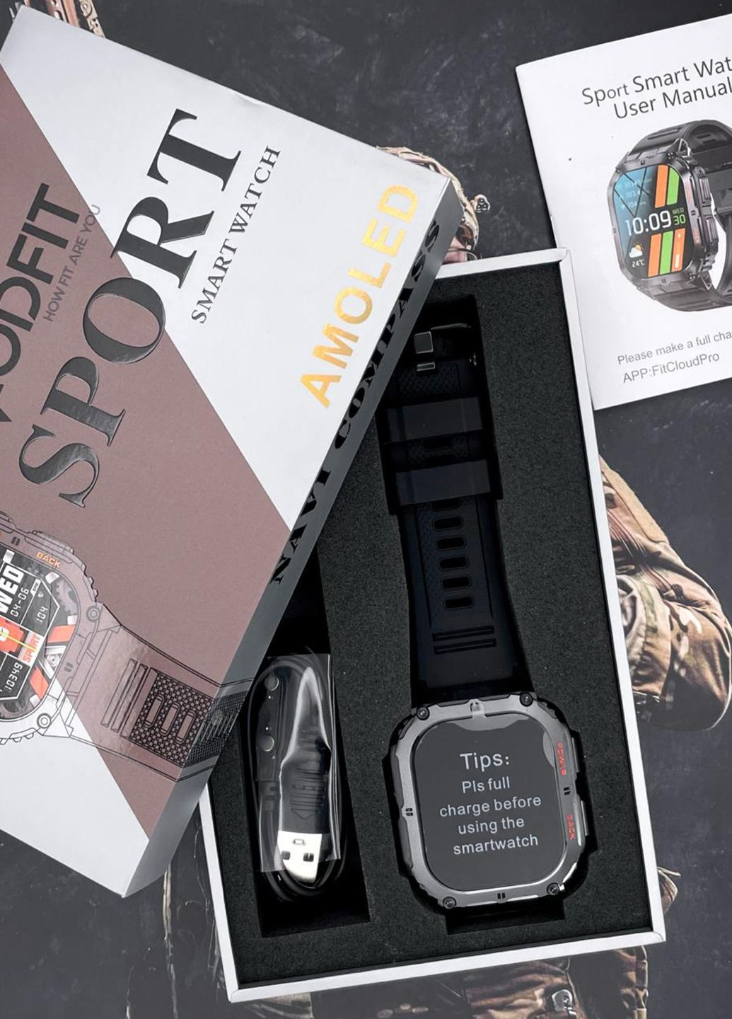 Мужские умные часы Black Modfit Navi Compass (356130719)