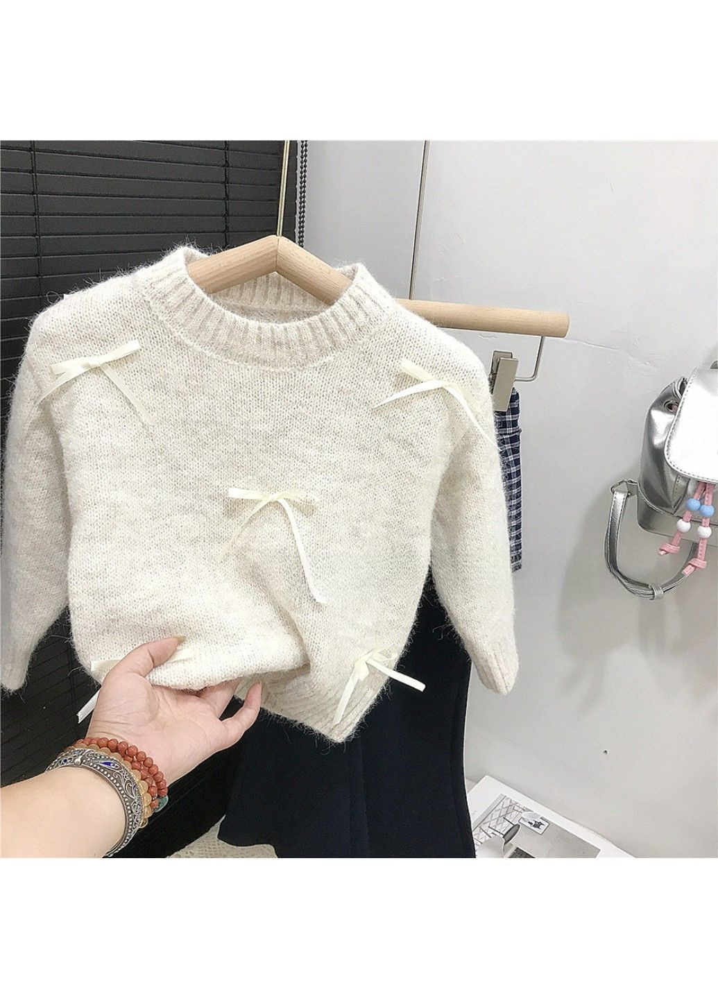 Белый зимний детский свитер No Brand