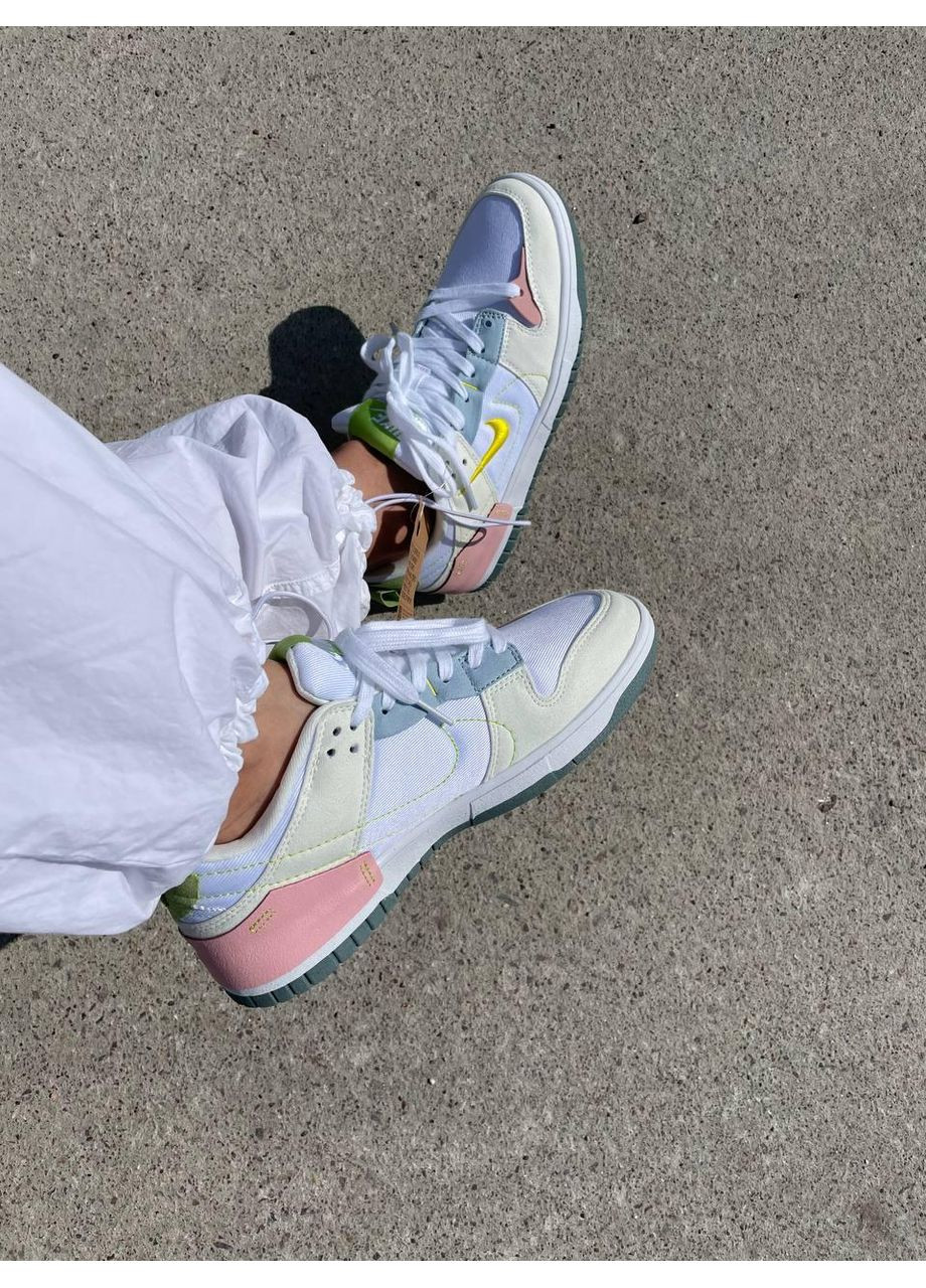 КРОССОВКИ ЖЕНСКИЕ NIKE DUNK LOW DISRUPT 2 EASTER PASTEL НАЙК СБ ДАНК No Brand белые демисезоны (368858122)
