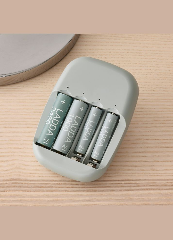 Набір акумуляторних батарейок зелений 2450 4 шт IKEA (288535849)
