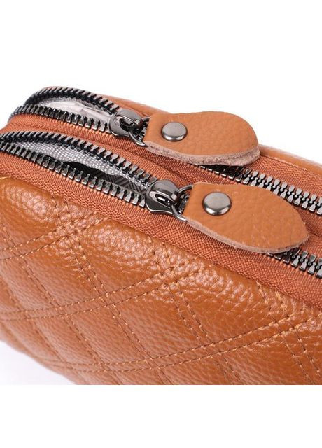 Сумка крос-боді через плече жіноча з натуральної шкіри Рудий 36461 Vintage (353873164)