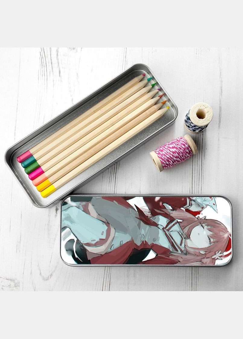 Пенал школьный для мальчика и девочки металлический Аниме Бездарная Нана #008 7*18 см Silver No Brand (309151815)