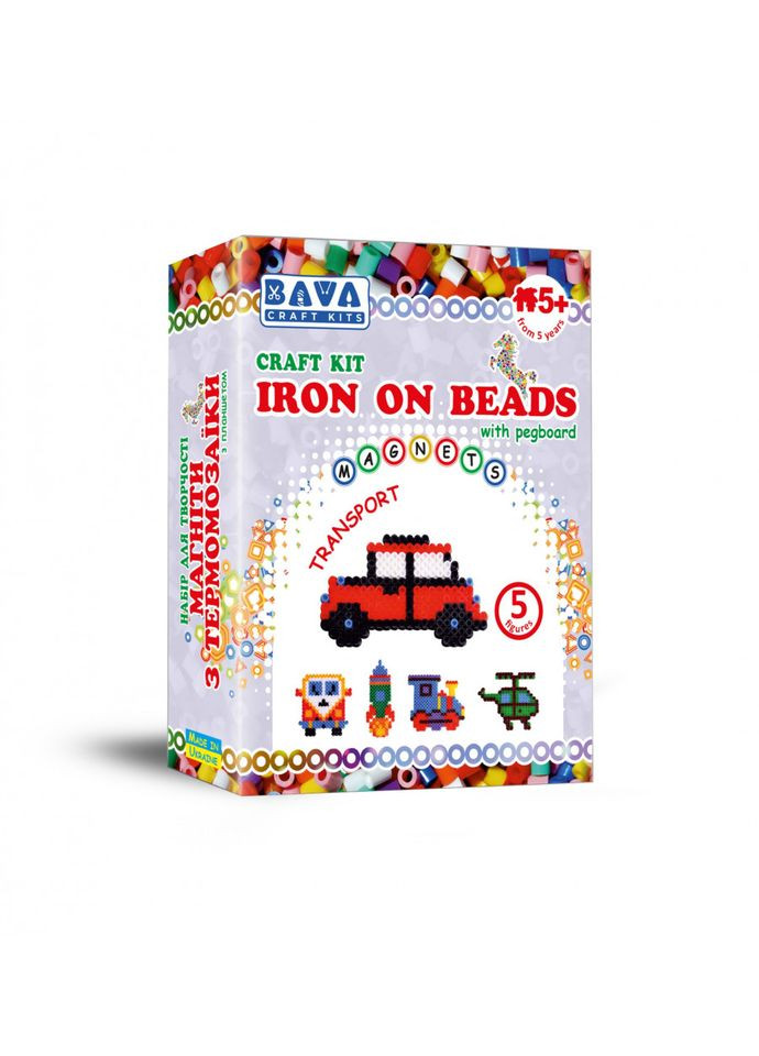 Магниты с термомозаики "Транспорт" (TM-009) набор для творчества УМНЯШКА (305232689)