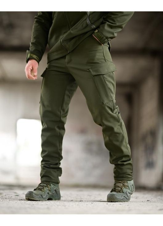 Тактичний чоловічий демісезонний костюм SoftShell олива No Brand