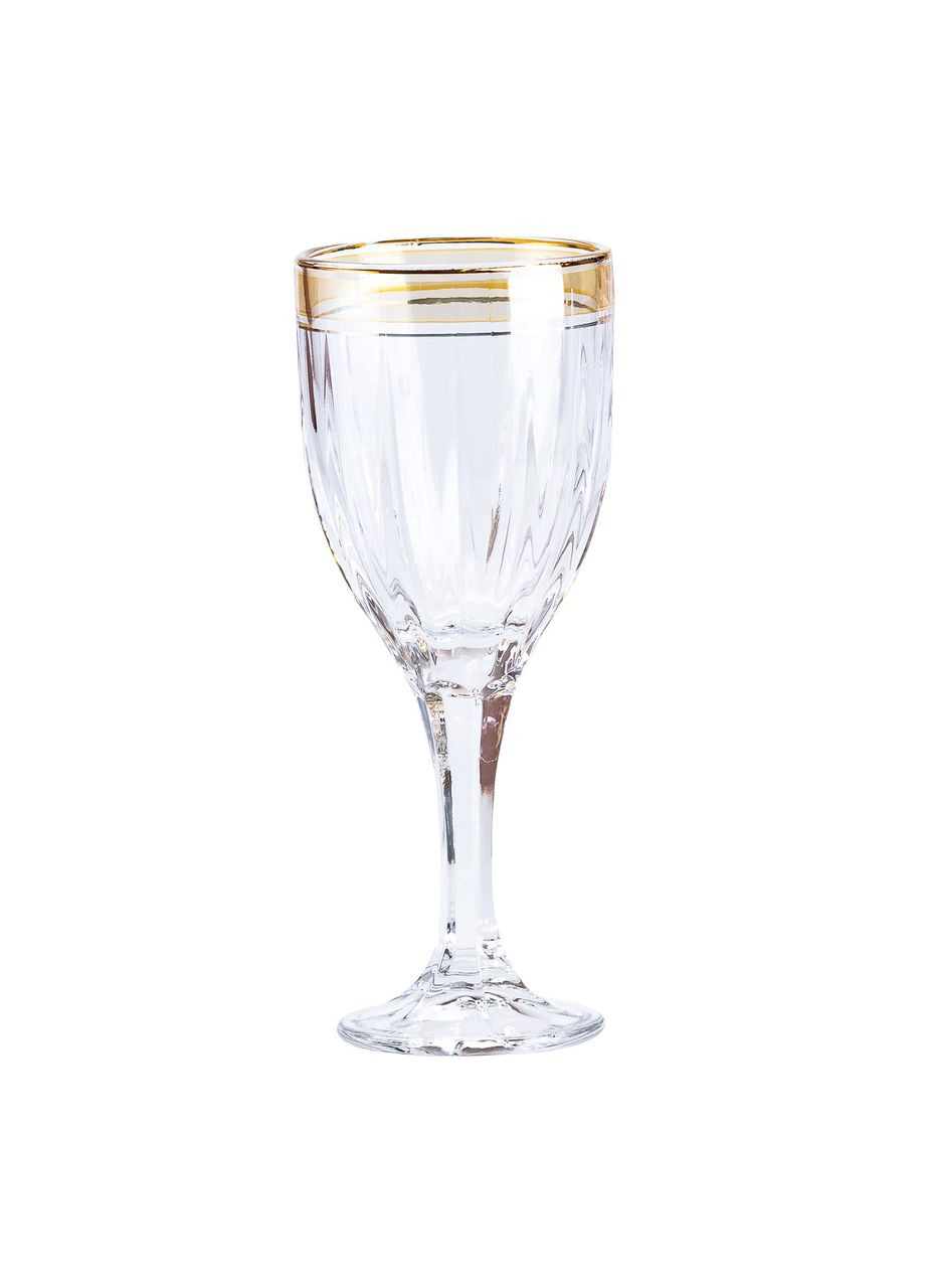 Набор бокалов для шампанского 6 штук по 250 мл с золотой каймой HP547 TS Kitchen (353502476)