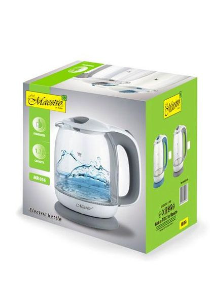 Электрочайник стеклянный 1.7л (MR-056-BLUE) Maestro (328601574)