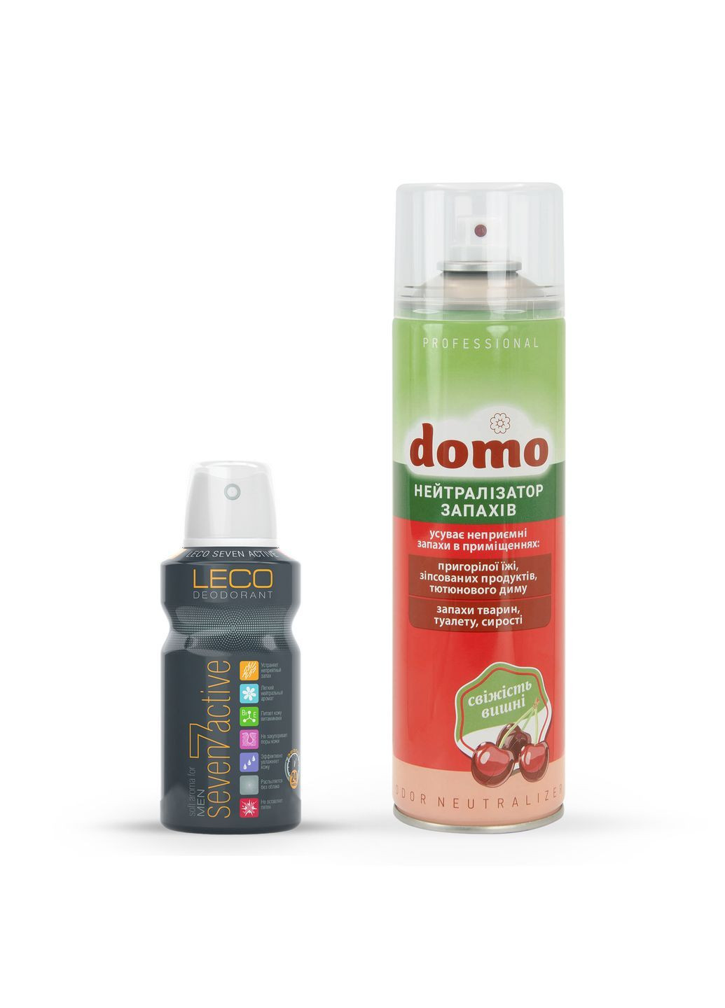 Набір Професійний нейтралізатор запахів Вишня Domo та та Чоловічий дезодорант Seven Active Leco (363058952)