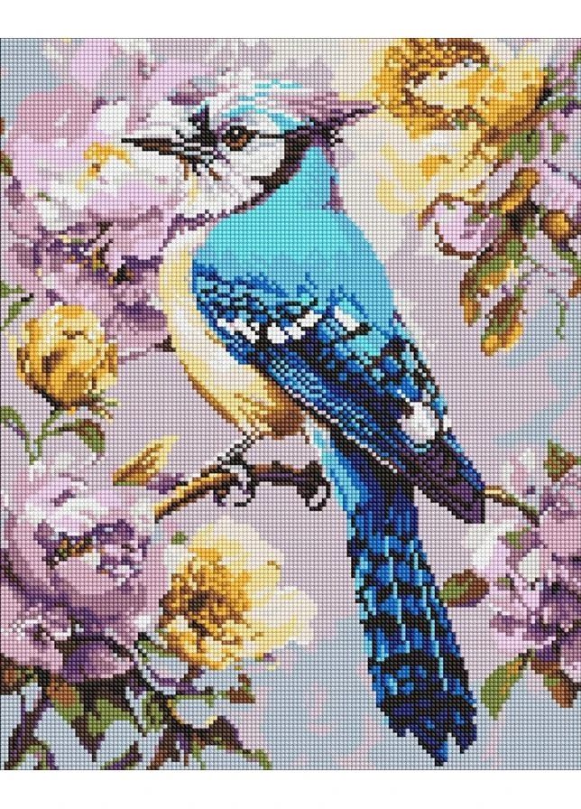 Алмазна мозаїка "Ідейка" /AMO8294/ "Сойка в півоніях" 40*50см Ідейка (399772130)