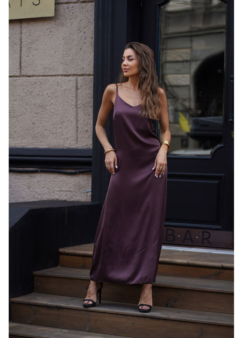 Коричнева кежуал сукня жіноча No Brand однотонна