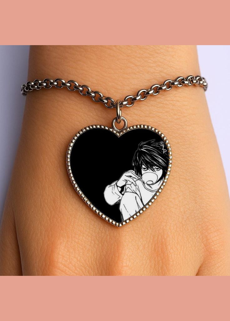 Браслет Л - Тетрадь смерти (сердце) No Brand (329330699)