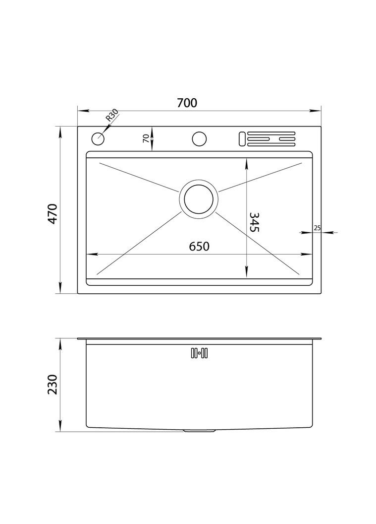 Комплект черной мойки на кухню и смеситель из нержавеющей стали NB-7048 Nett 130720 (352168022)