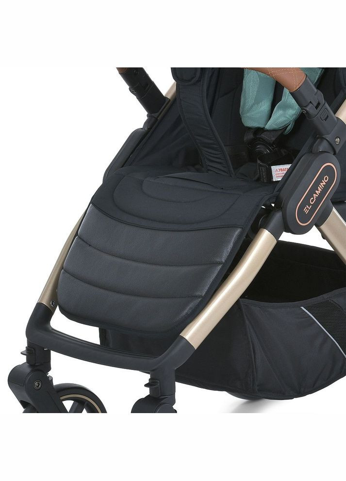 Коляска детская DYNAMIC PRO Special Mint прогулочная с чехлом дождевиком и москитной сеткой Мятная с перышками (ME 1053G-2) El Camino (334338195)