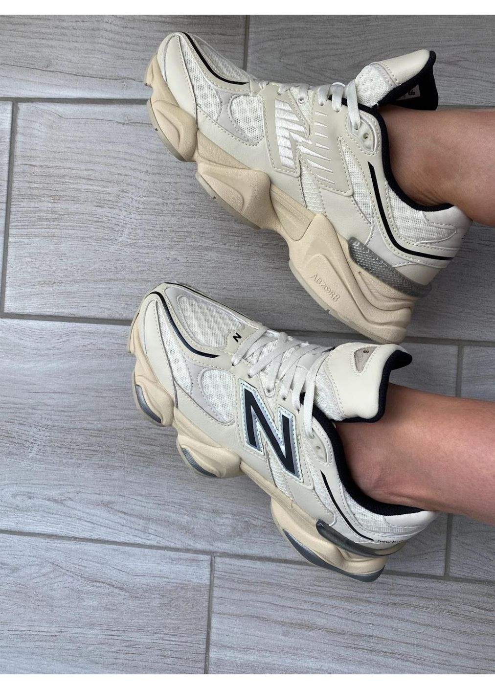 КРОССОВКИ ЖЕНСКИЕ NEW BALANCE 9060 CREAM BLACK НЬЮ БЕЛАНС 9060 No Brand чёрные демисезоны (369387388)