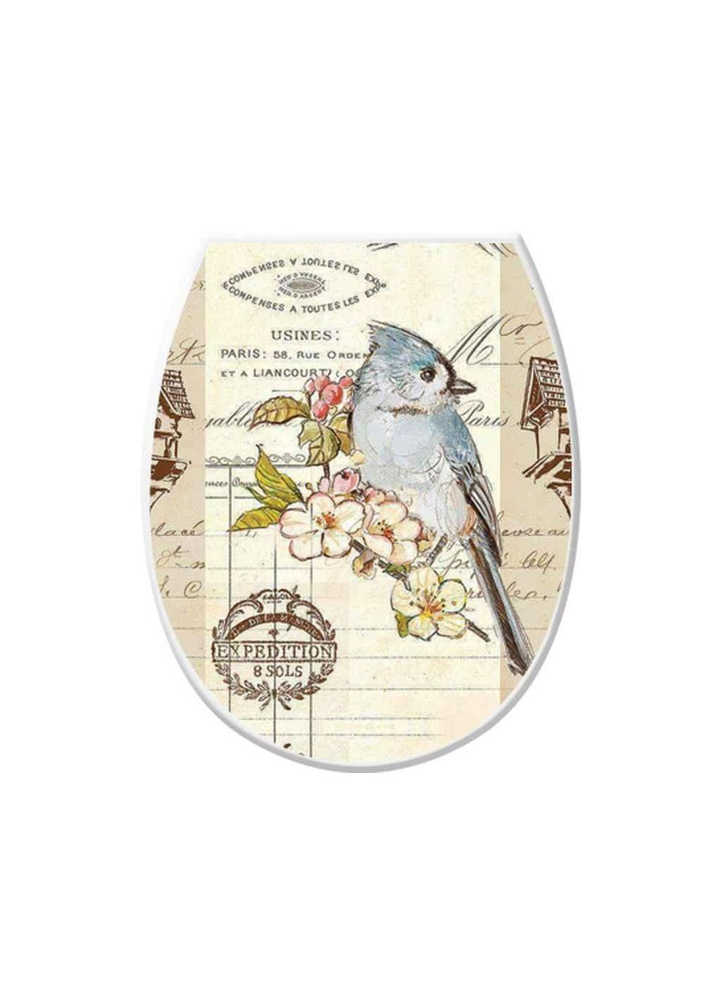 Сидение на унитаз птичка с рисунком. 372 ТМ ELIF Elif Plastik (315439926)