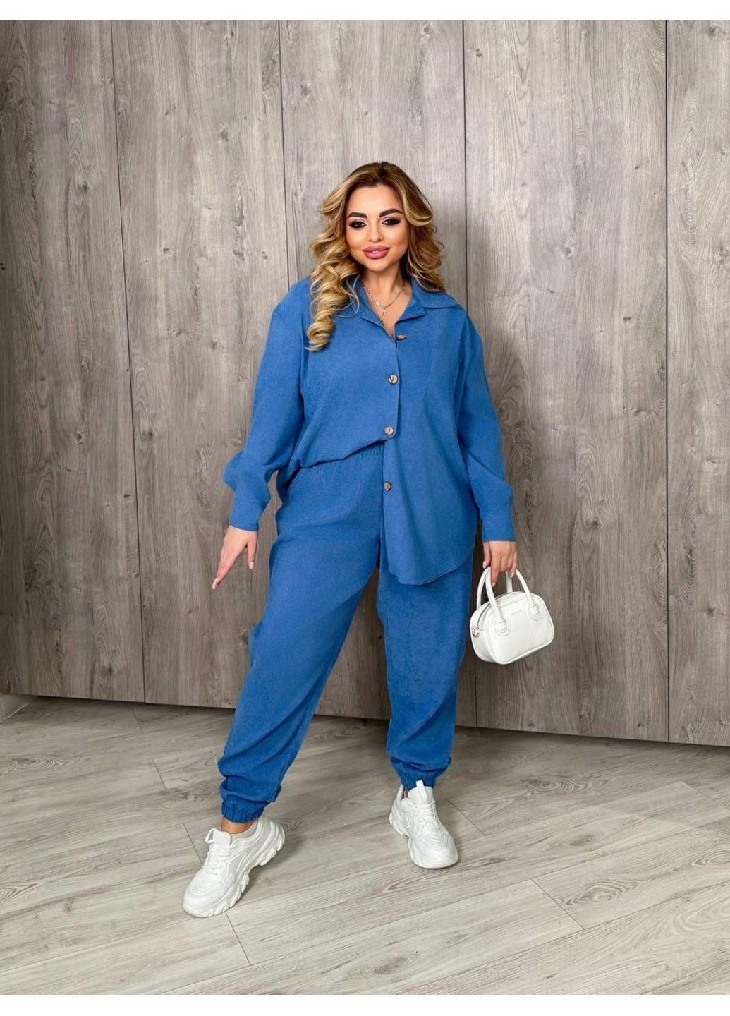 Вельветовий костюм з брюками, мод БРК- 241, джинс, розмір 60-62 No Brand (355469738)