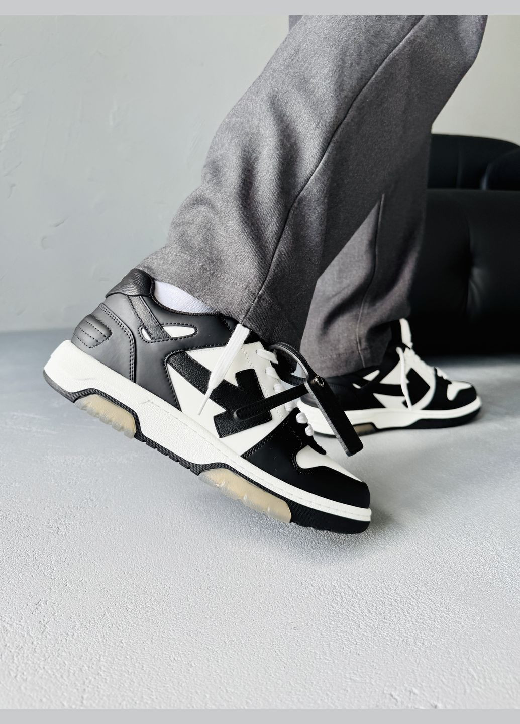 Кроссовки женские и мужские Off-White Out of Office Black White | Офф-Вайт черные No Brand чёрные демисезоны (342059636)