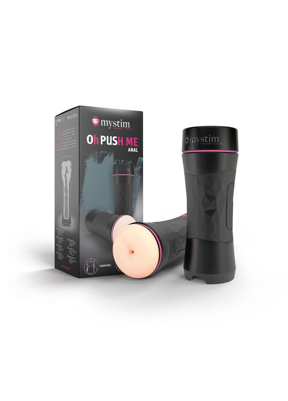 Мастурбатор-попка Mystim O(h) PUSH ME Anus, можна стискати та регулювати вакуум No Brand (366877943)