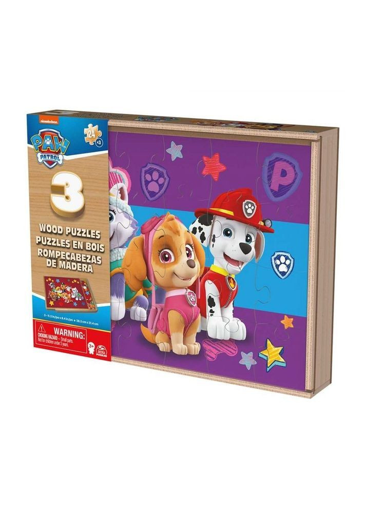 Пазл деревянный 3 в 1 Щенячий патруль, 72 элемента () Spin Master SM98297/6066794 (366524443)