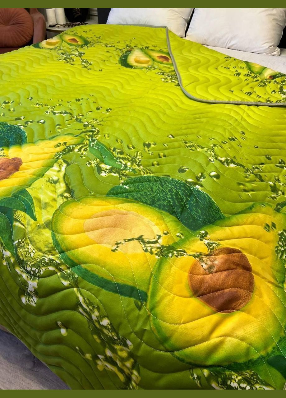 Ковдра з натуральним наповнювачем Двоспальне мікрофібра 175х200 см зелена (П4К-lito-kovdra-002-54) No Brand (306633258)