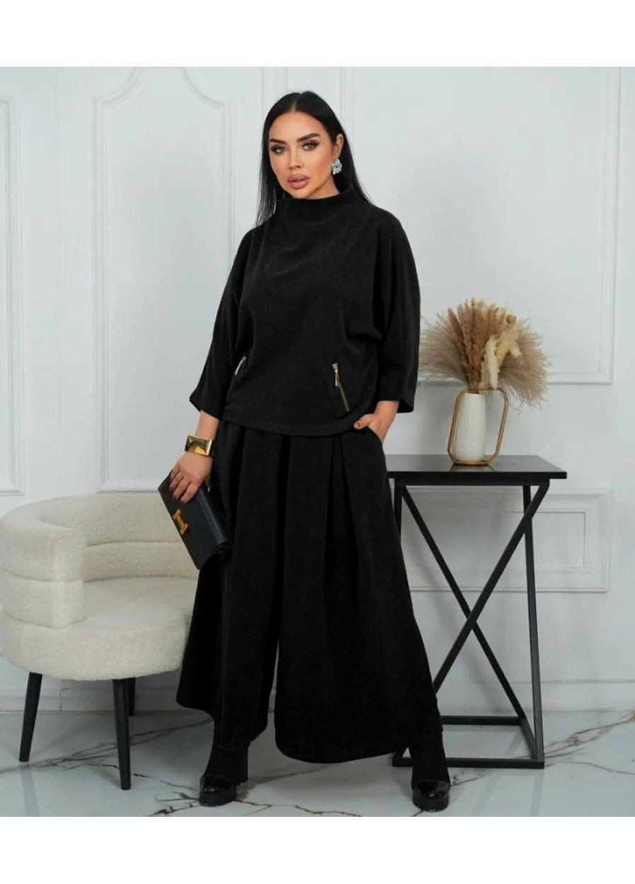 Женский костюм с брюками палаццо и объемным свитшотом. MonCher (364672410)
