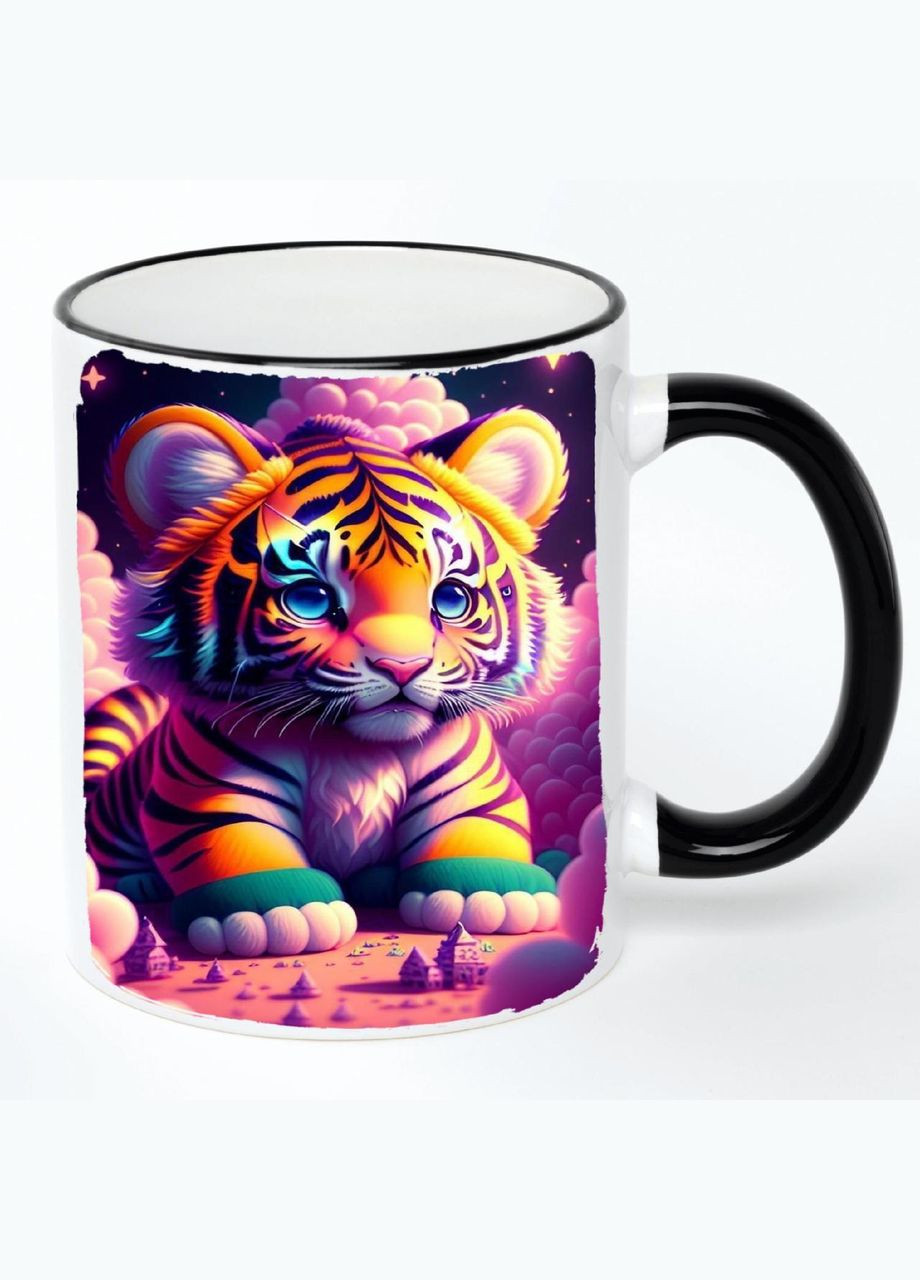 Чашка з дитячим малюнком (кухоль, кружка) #0268 Біла з чорною ручкою 330 мл No Brand (322716714)