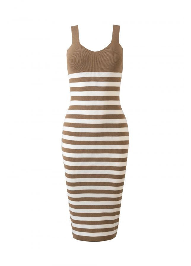 Светло-коричневое платье 2454 черный Triko Bakh