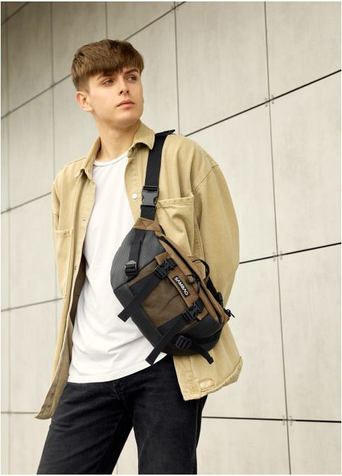 Большая мужская поясная сумка бананка для планшета DynamicDart хаки (R-80411119m-VS) Sambag (302450222)