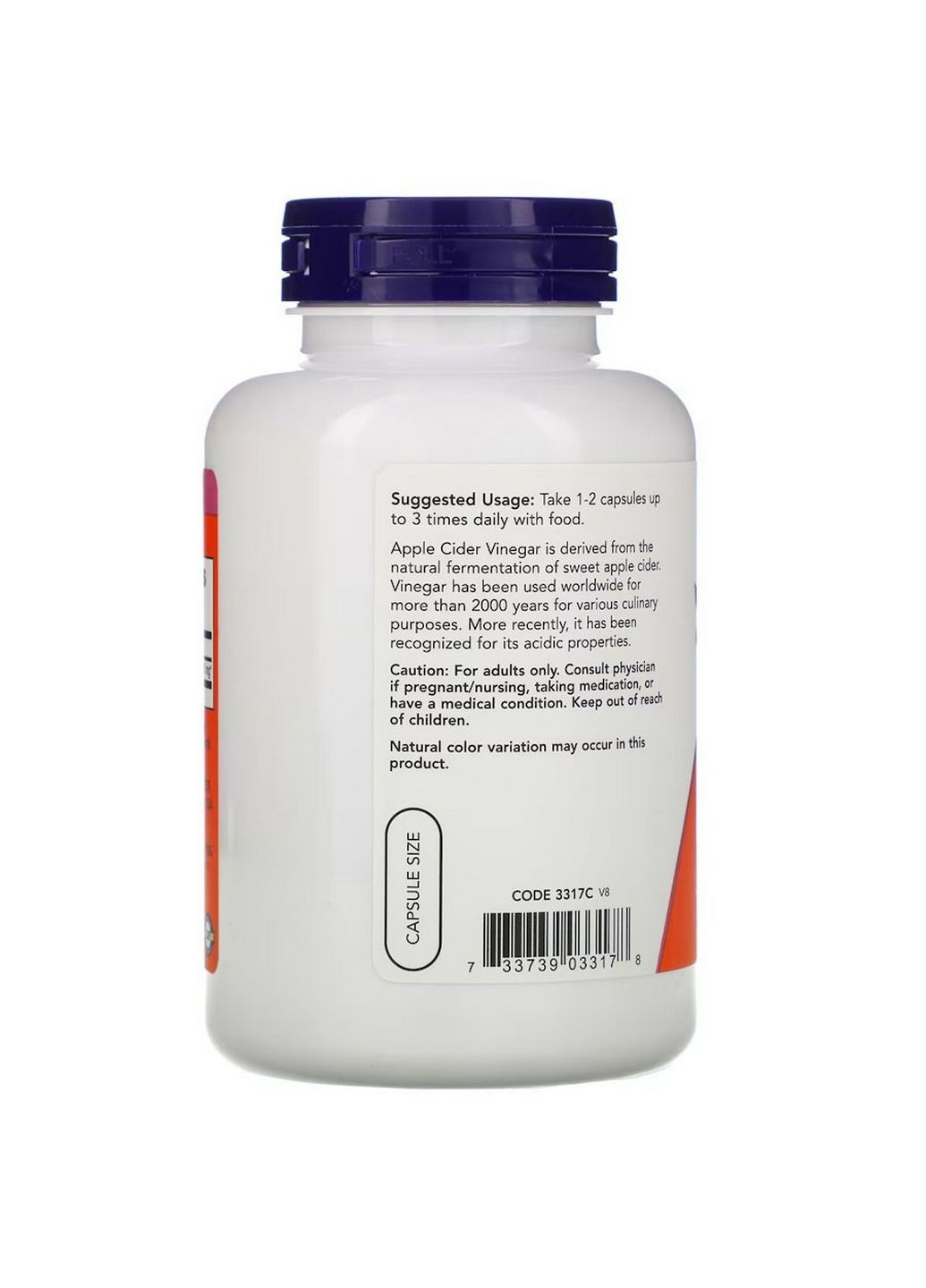 Натуральна добавка Apple Cider Vinegar 450 mg, 180 капсул Now (293339670)