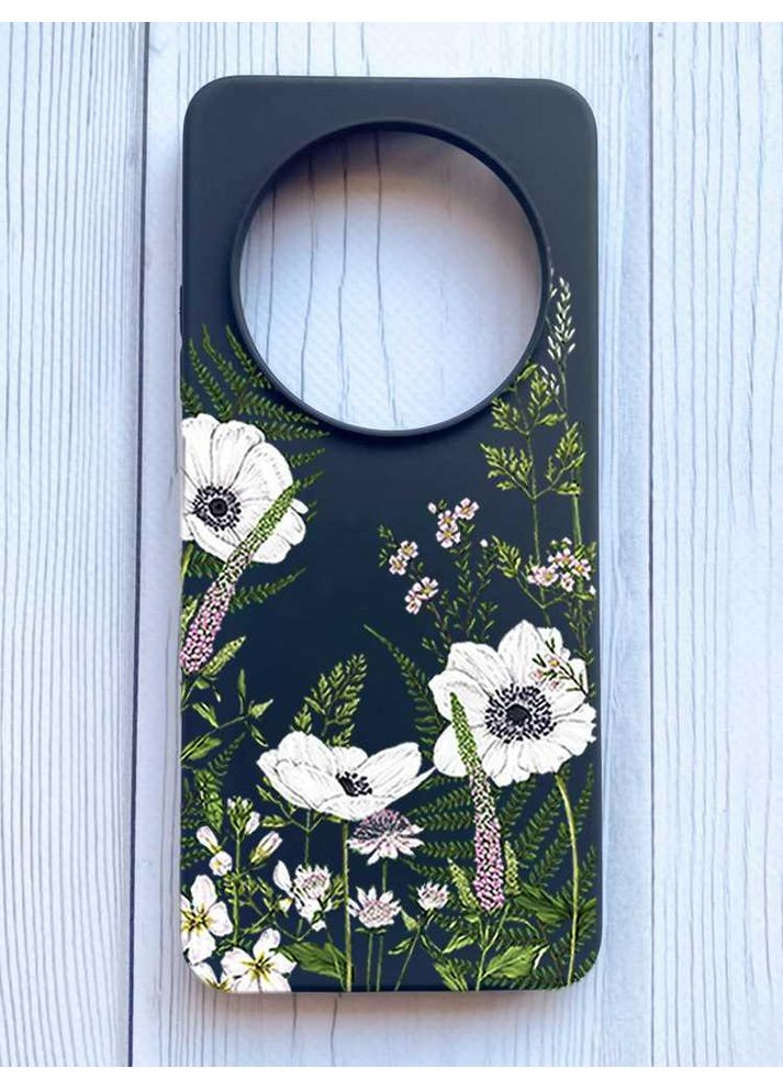 Матовий чорний чохол на Xiaomi Redmi 14C/Poco C75 Квіти польові (принт 363) Creative (355398560)