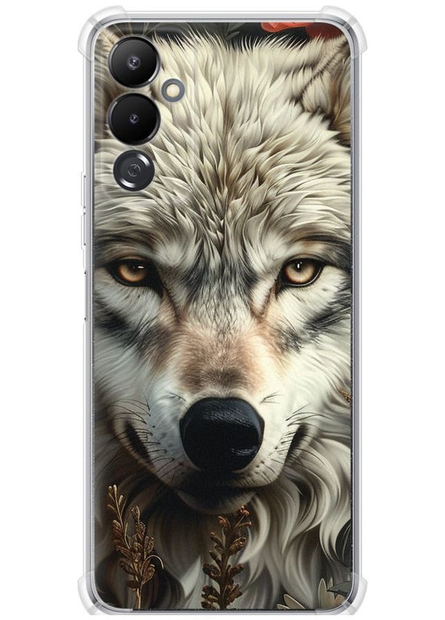 Силіконовий протиударний с посиленими кутами чохол 'Вовчий погляд' для Endorphone Tecno Pova 4 LG7n (286767343)