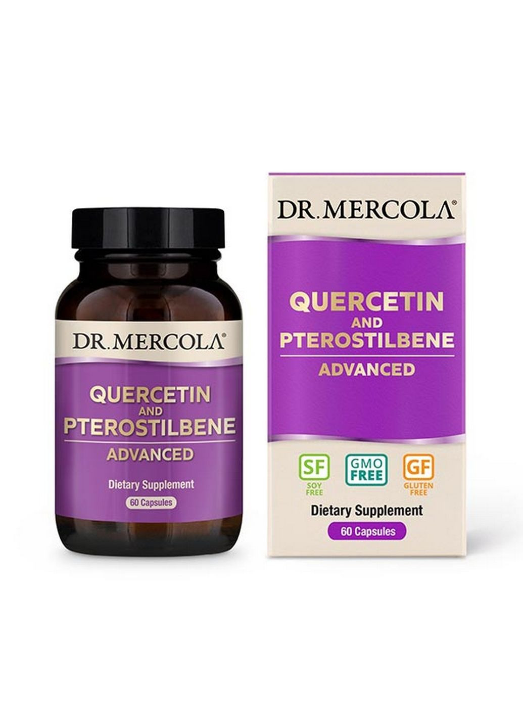 Натуральная добавка Quercetin And Pterostilbene Advanced, 60 капсул Dr. Mercola (293479285)