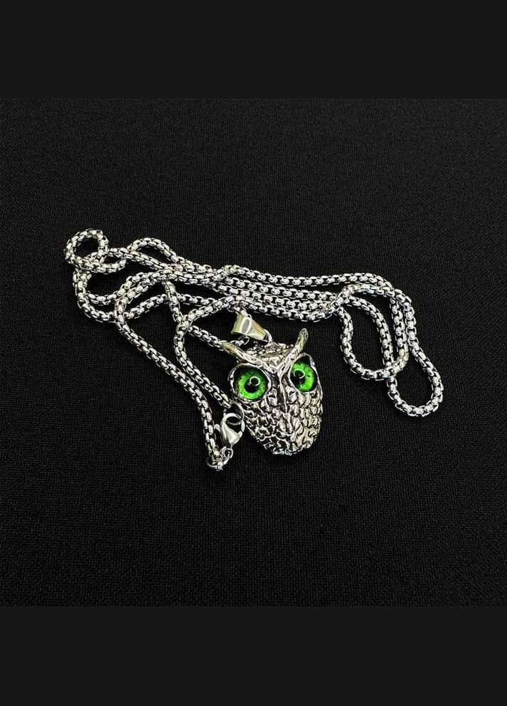 Симпатичний кулон сова з зеленими очима (NR0077_2) No Brand (315885462)