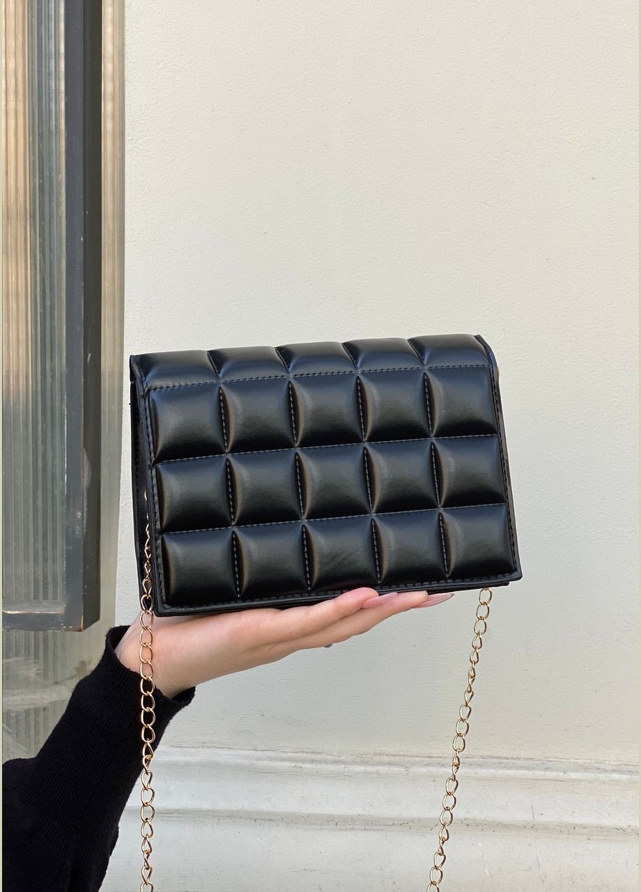 Женская маленькая классическая сумка клатч на цепочке черная No Brand (285104090)