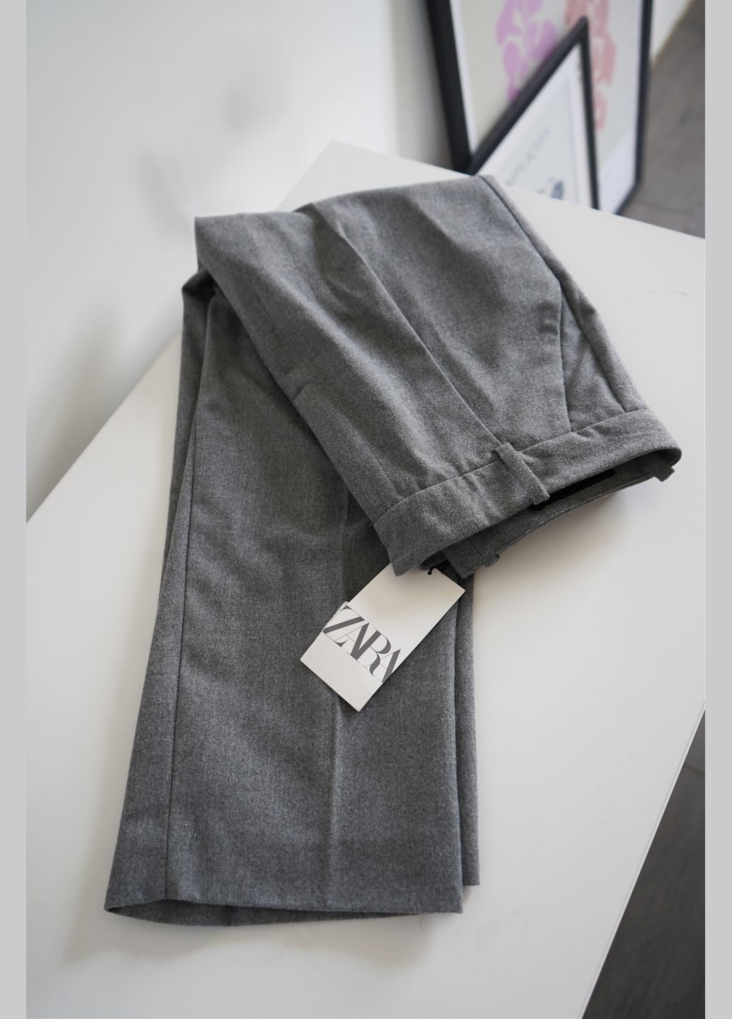 Фланельні штани прямого крою зборочками Zara (314524596)