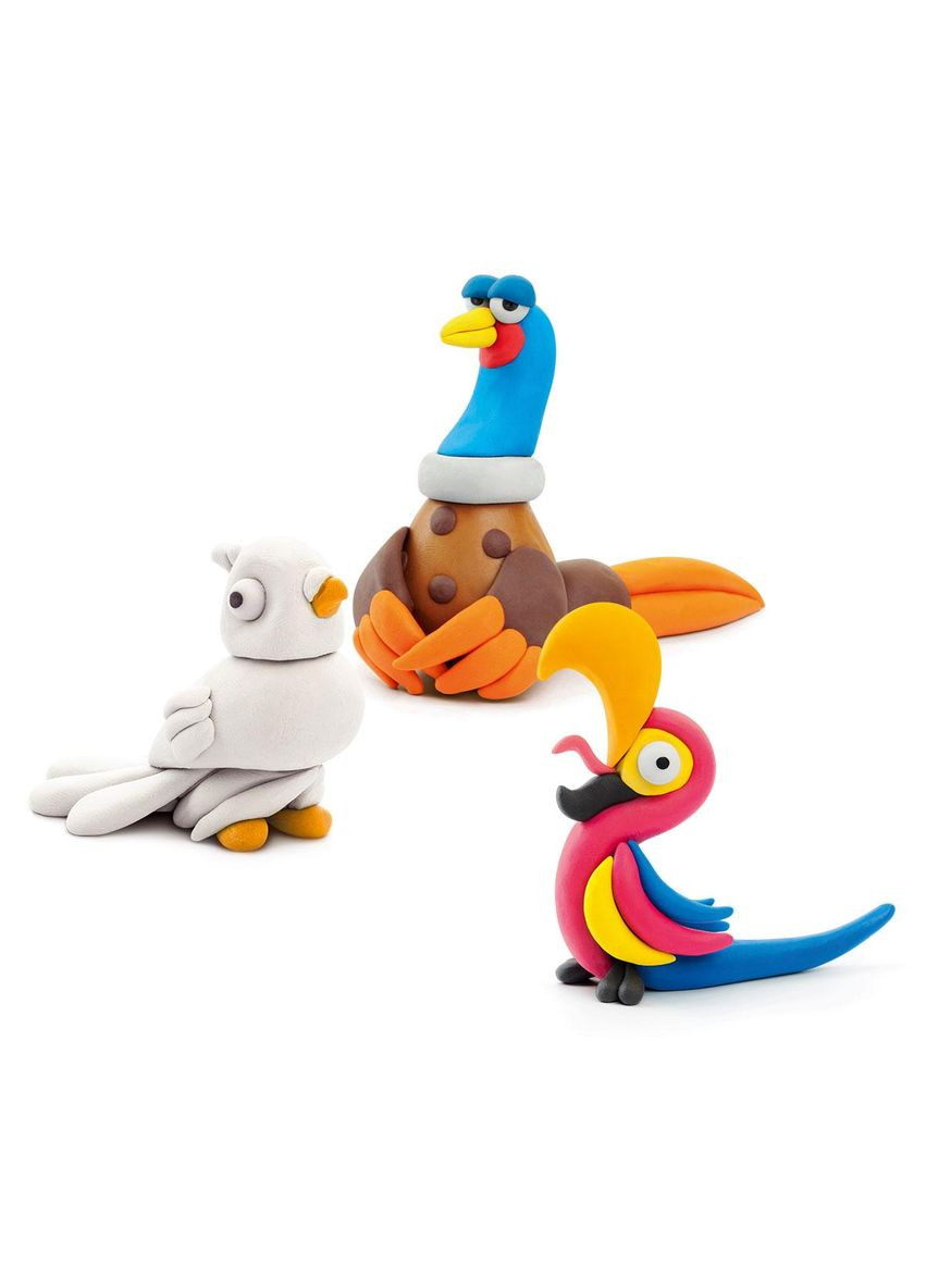 Набір пластиліну Ліпака — Птахи: Папуга ара, фазан, голуб Lipaka (363261907)