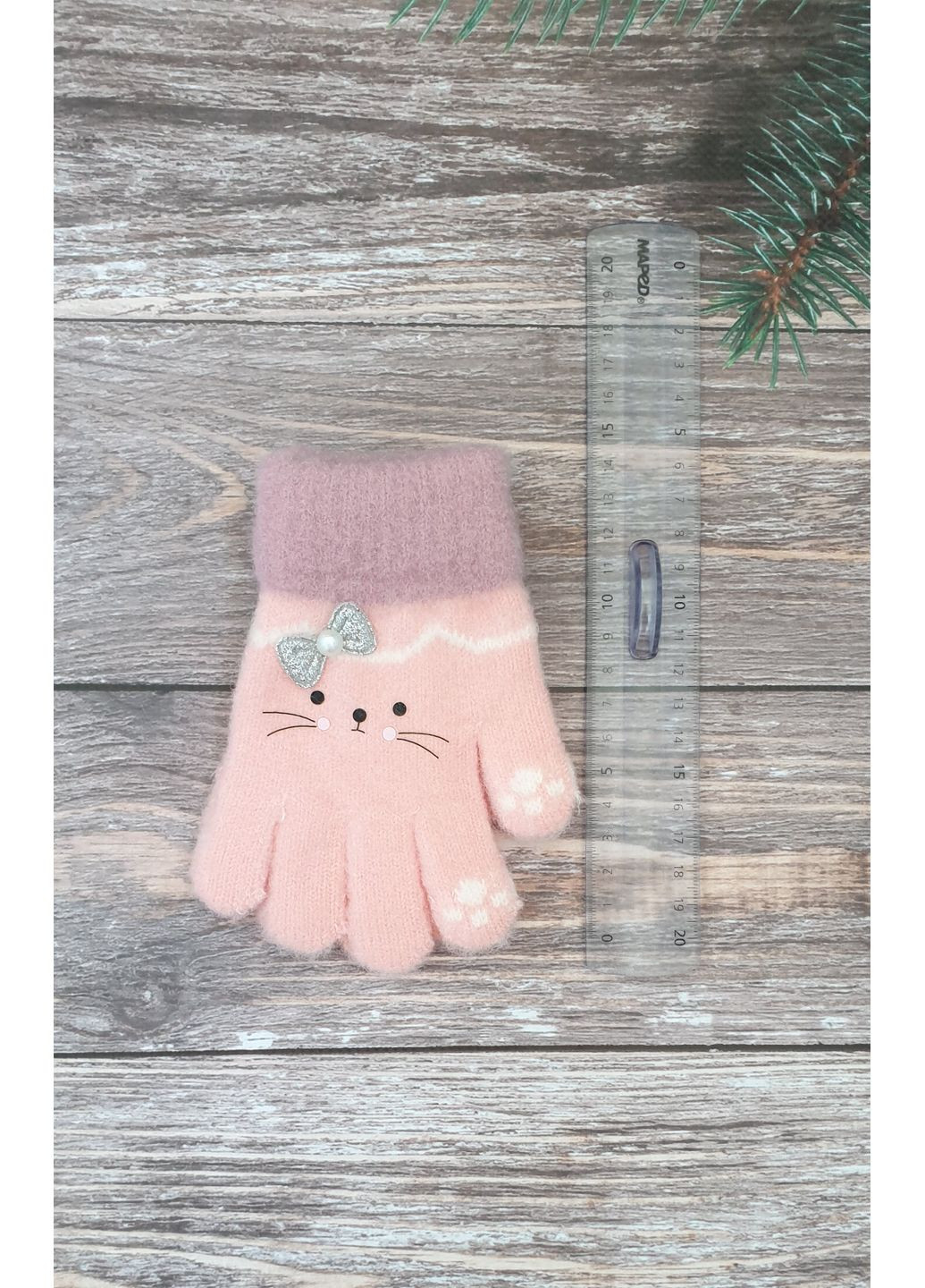 Детские одинарные вязаные перчатки для девочек No Brand (355336814)