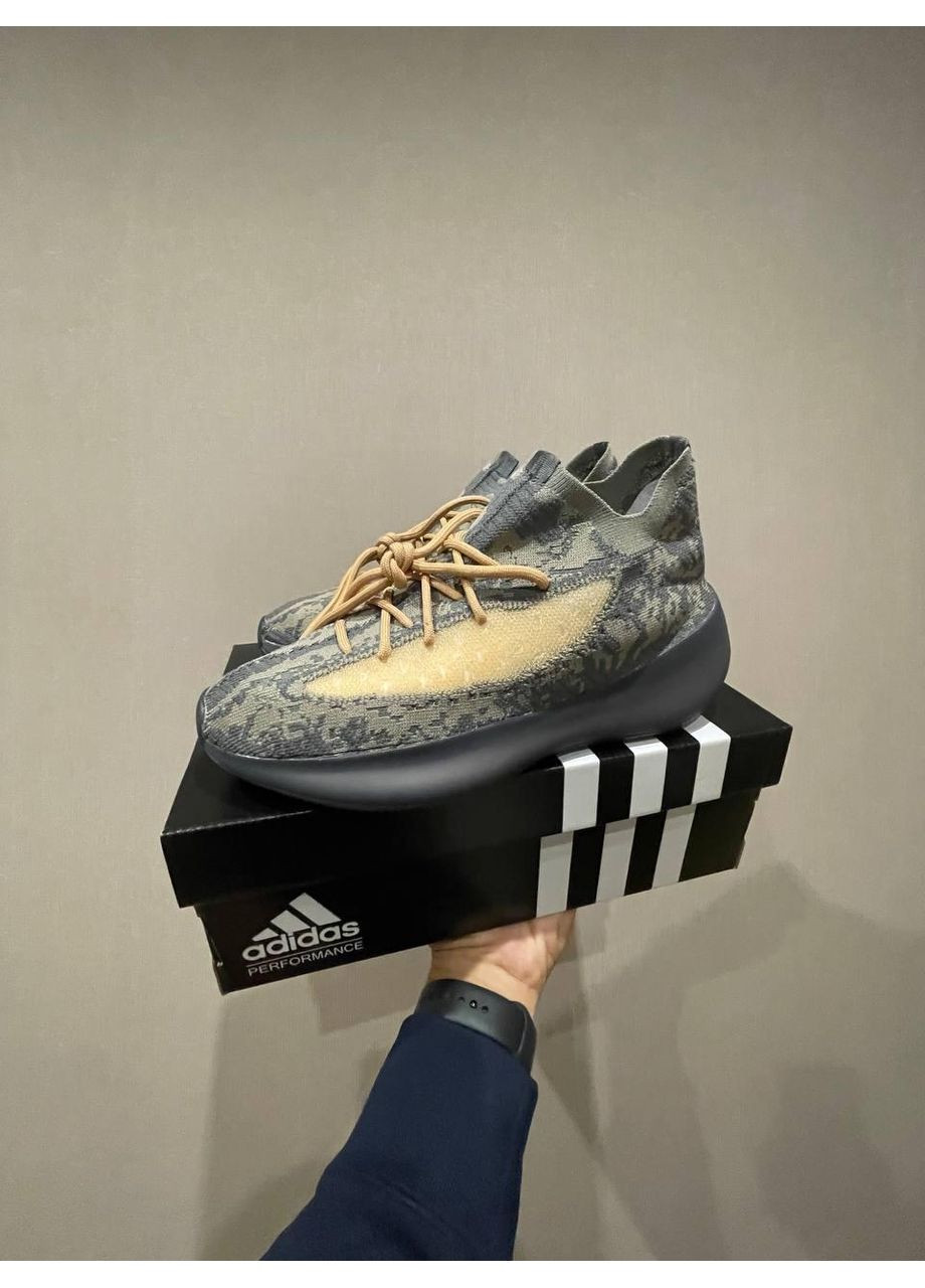 Черные демисезонные кроссовки мужские adidas yeezy boost 380 v3 black адидас изи буст No Brand