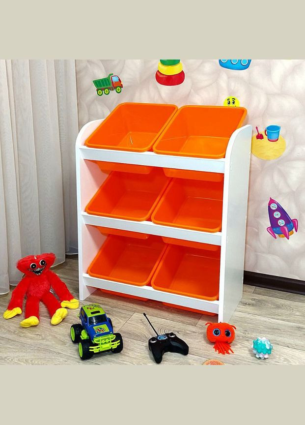 Органайзер для дитячих іграшок на 6 контейнерів по 8 л No Brand (341537946)