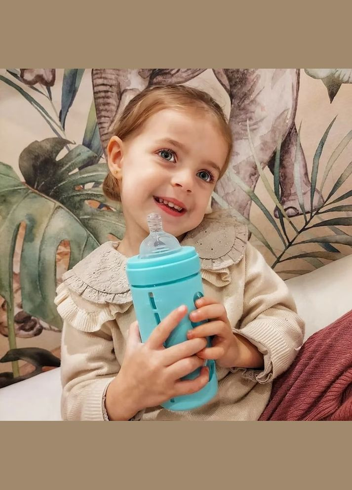 Скляна антиколікова пляшечка із силіконовою соскою Pastel Blue, 260 мл () Twistshake 78583 (335973519)