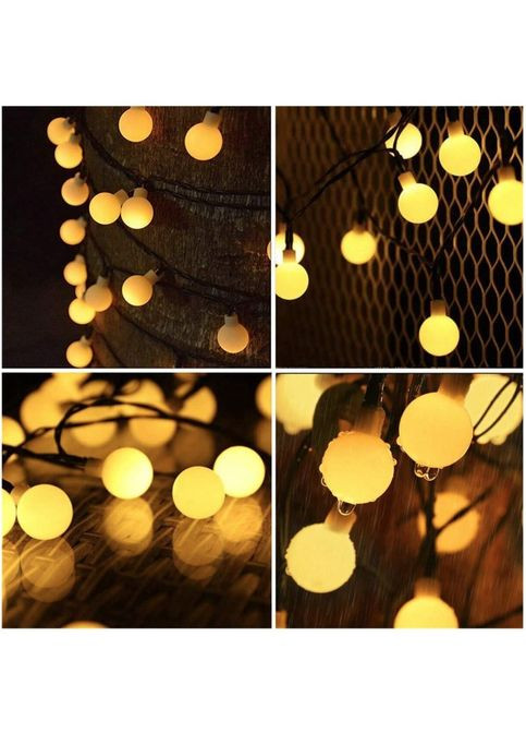 Уличная светодиодная гирлянда Solar 12 метров 100 LED на солнечной батарее "Молочные шары" SunLamp (305572029)