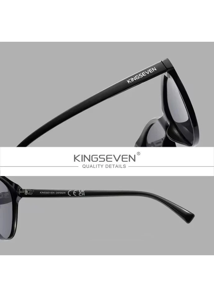 Женские поляризационные солнцезащитные очки 7825 Black Gray KINGSEVEN (399446994)