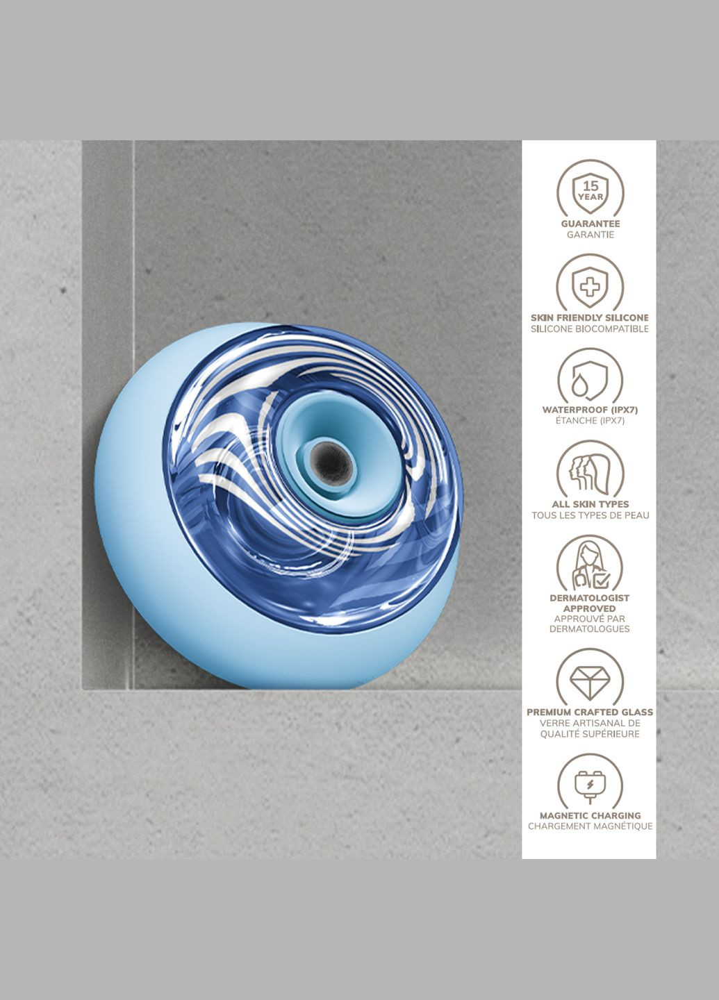 Масажер для обличчя та тіла Sonic Cool&Warm Face and Body Massager 9в1 aquamarine GESKE (341526310)