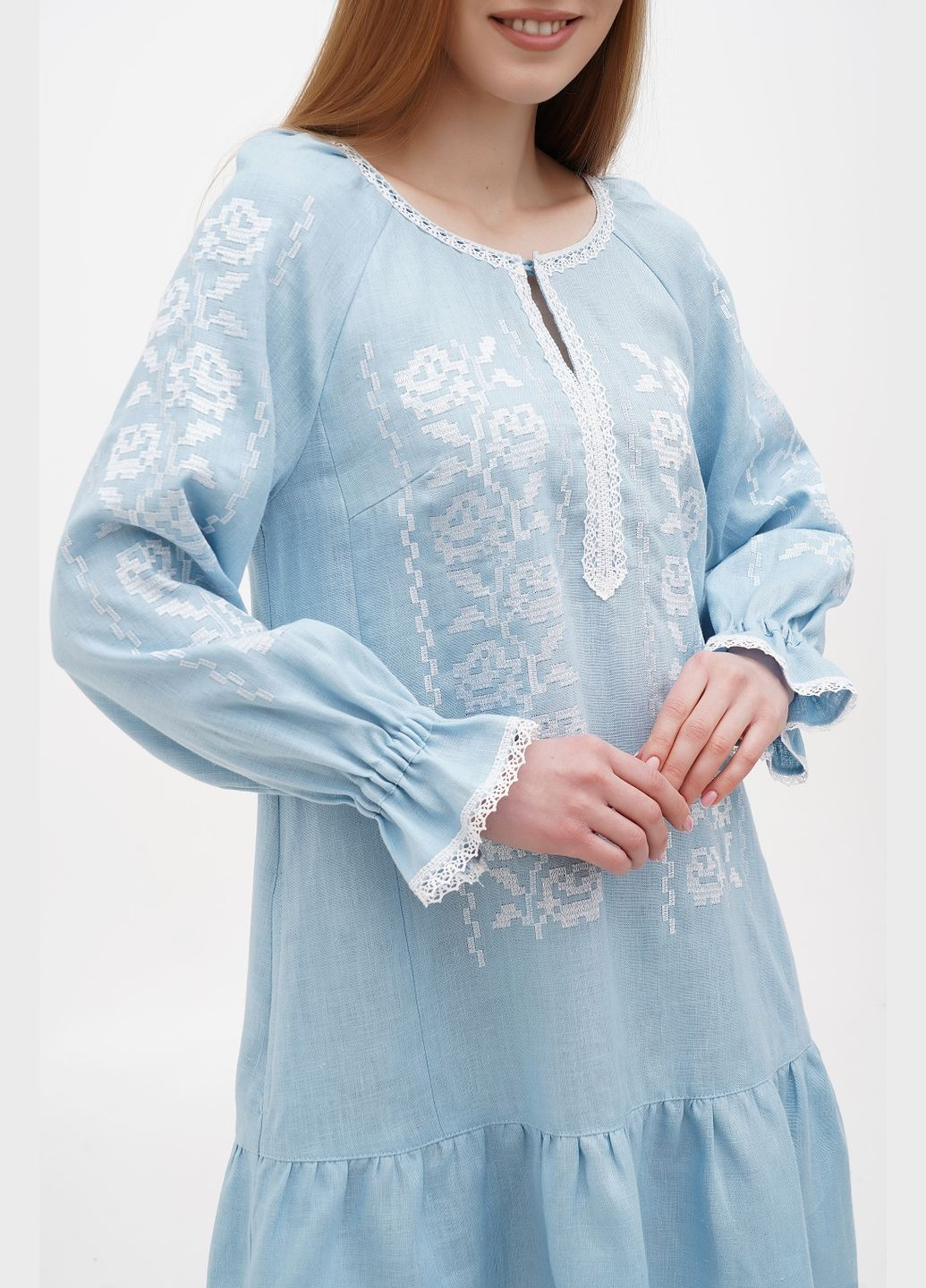 Голубое платье славена, голубой, р.42, код 0325/42/1305 ГАЛЕРЕЯ ЛЬОНУ