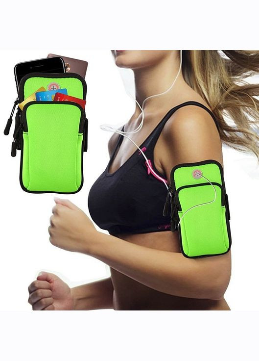 Сумка для бега Сумка-чехол на руку JEEF с 2 карманами Зеленый (57543561) No Brand (329444060)