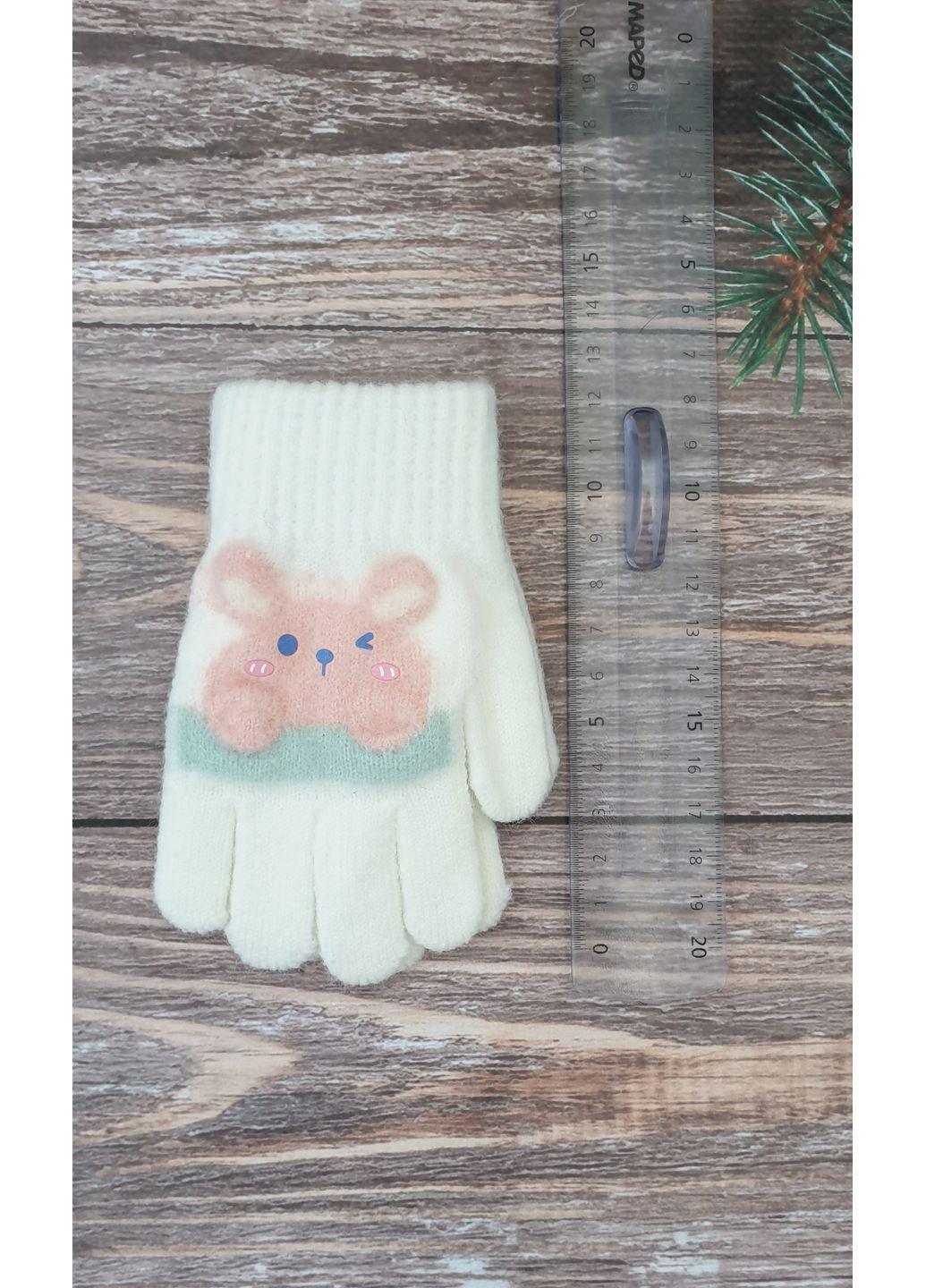 Вязаные одинарные перчатки для девочек и мальчиков 1-3 года No Brand (356672159)