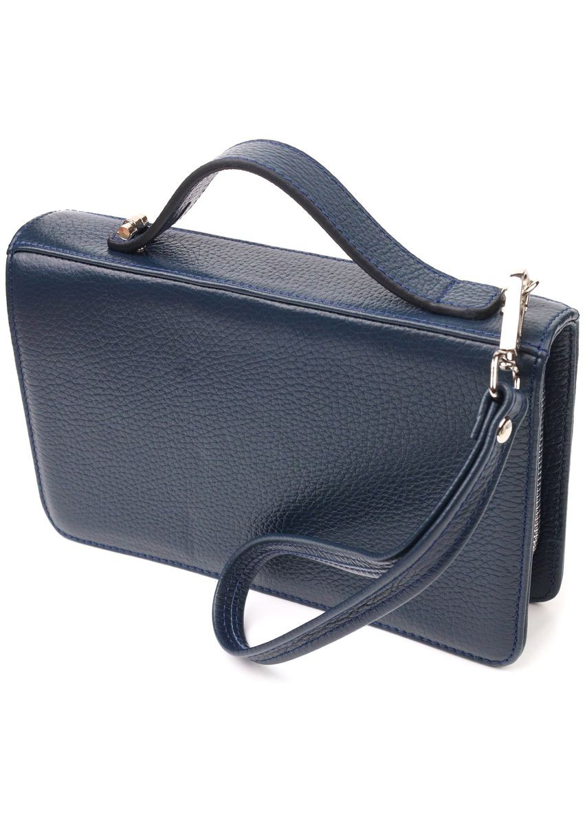 Сумка чоловіча через плече барсетка на два відділення із натуральної шкіри 21568 Синя Canpellini (302008527)