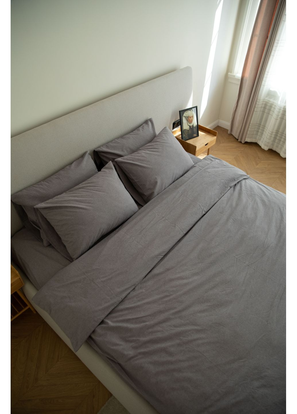 Постельное белье вареный хлопок "Белый" Семейный, Классическая простыня, наволочки 50х70 IN.HOME_UA (371141827)