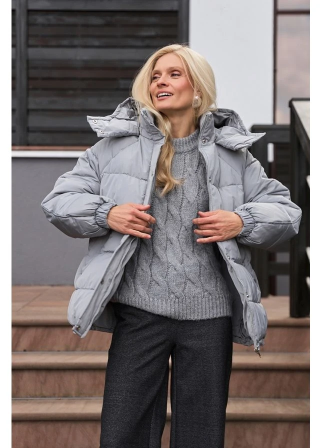 Серый Пуховик Lurex
