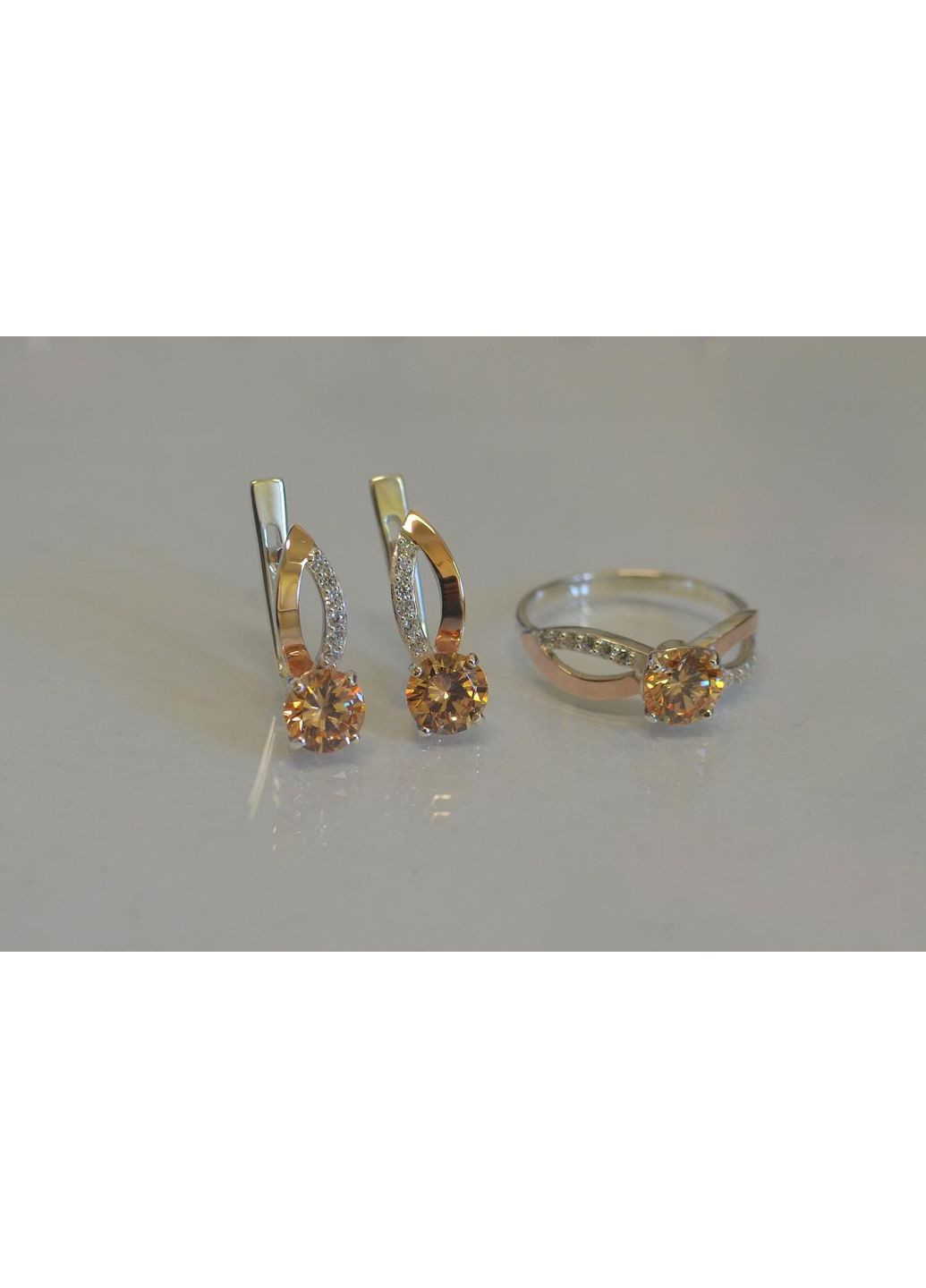 Серебряный комплект со вставками из золота Silver Style (367268363)